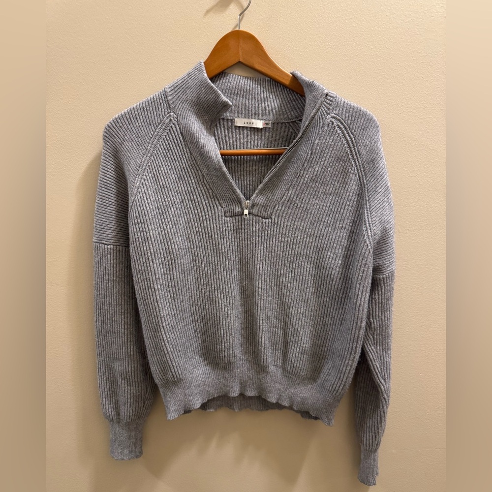 Lush Gray Half-Zip Women's Sweater